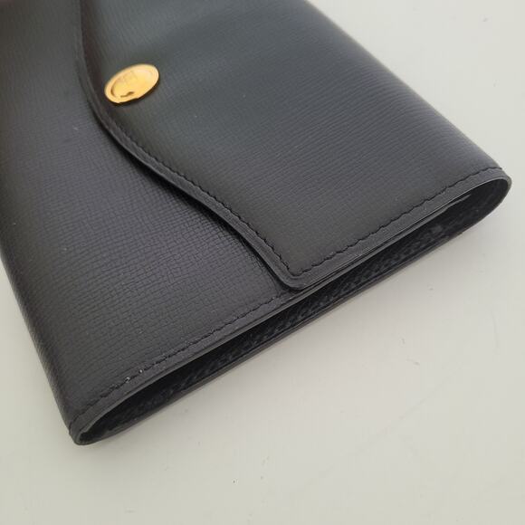 Christian Dior Vintage Leather Envelope Wallet Black Card Money Medium Designer - Picture 8 of 9